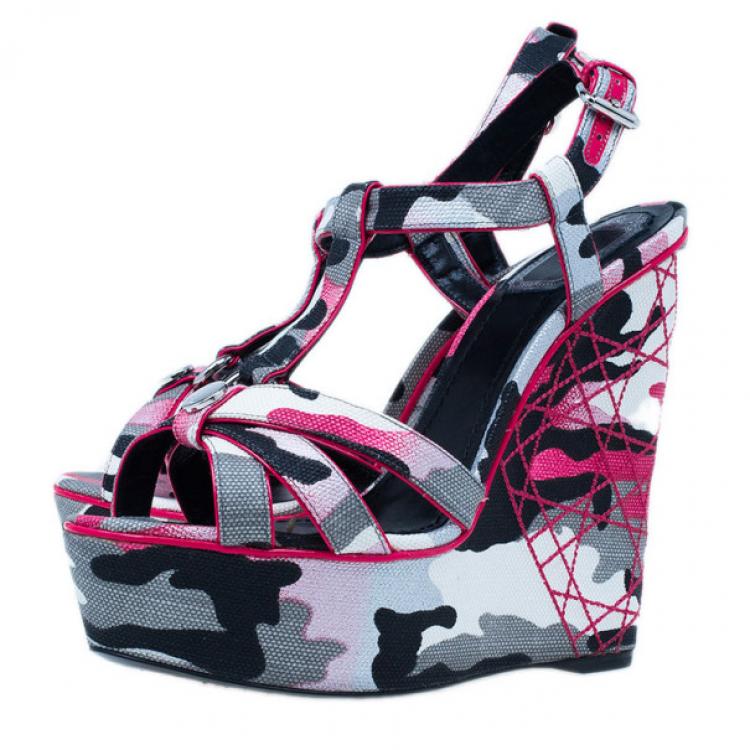 camouflage wedge heels
