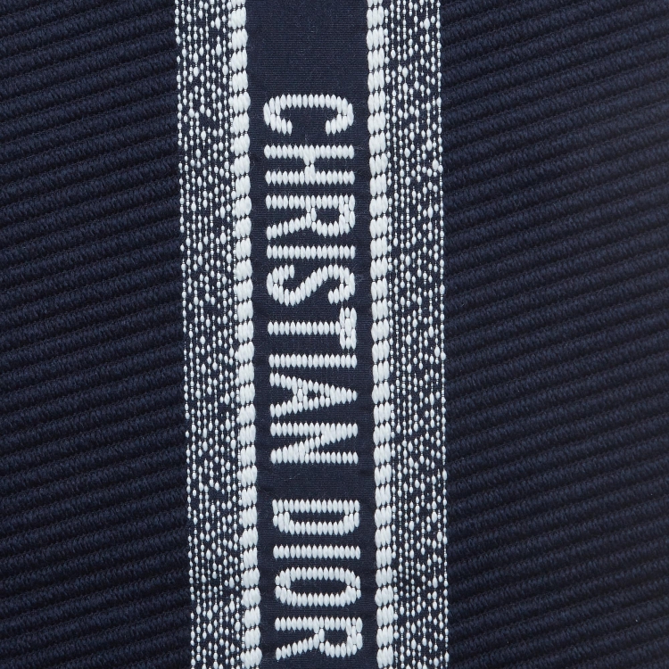 Pre Owned Dior Navy Blue Oblique University Reversible Scarf 