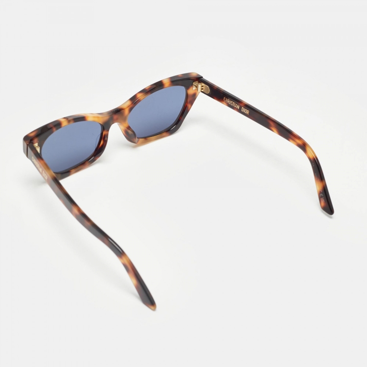 Pre Owned Dior Tortoise DiorMidnight B1L Cat Eye Sunglasses