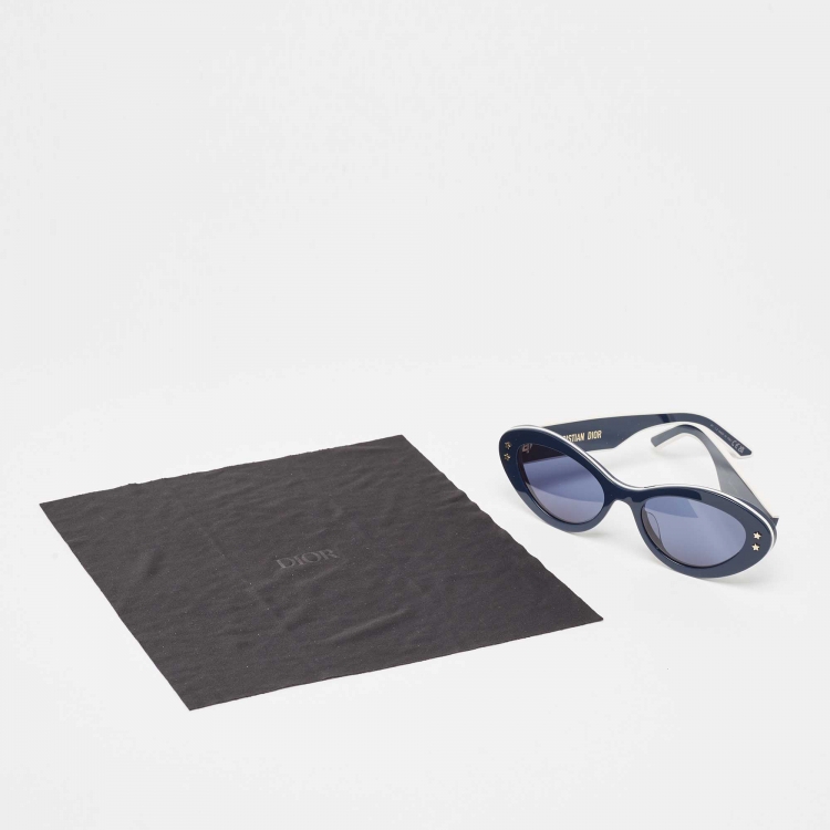 Pre Owned Dior Navy Blue/White DiorPacific B1U Cat Eye Sunglasses