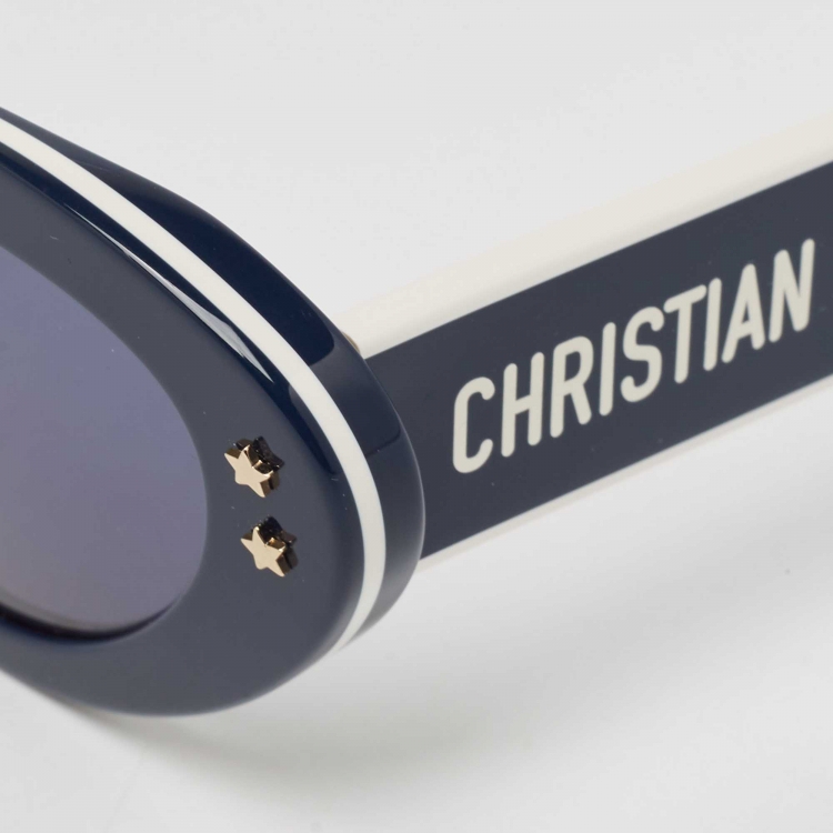 Pre Owned Dior Navy Blue/White DiorPacific B1U Cat Eye Sunglasses