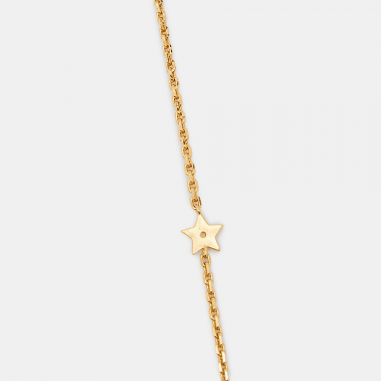 Pre Owned Dior Dio(r)evolution Crystal Gold Tone Necklace