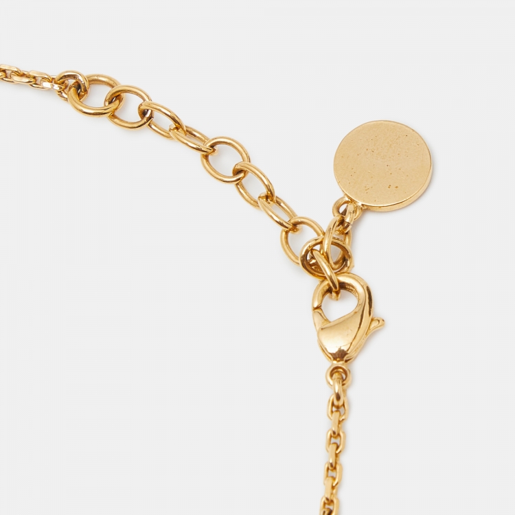 Pre Owned Dior Dio(r)evolution Crystal Gold Tone Necklace