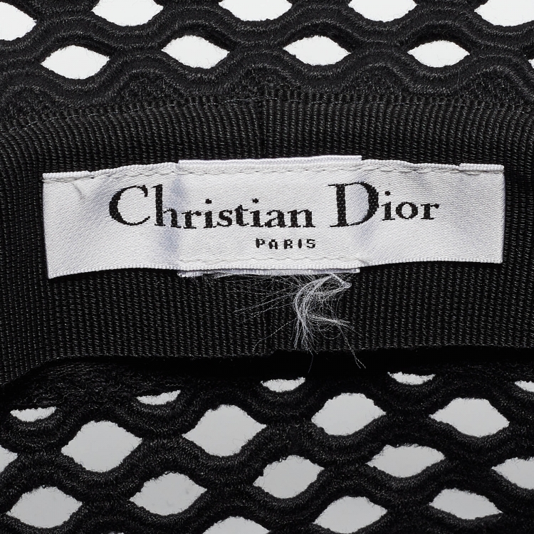 Pre Owned Dior Black Mesh Bucket Hat 