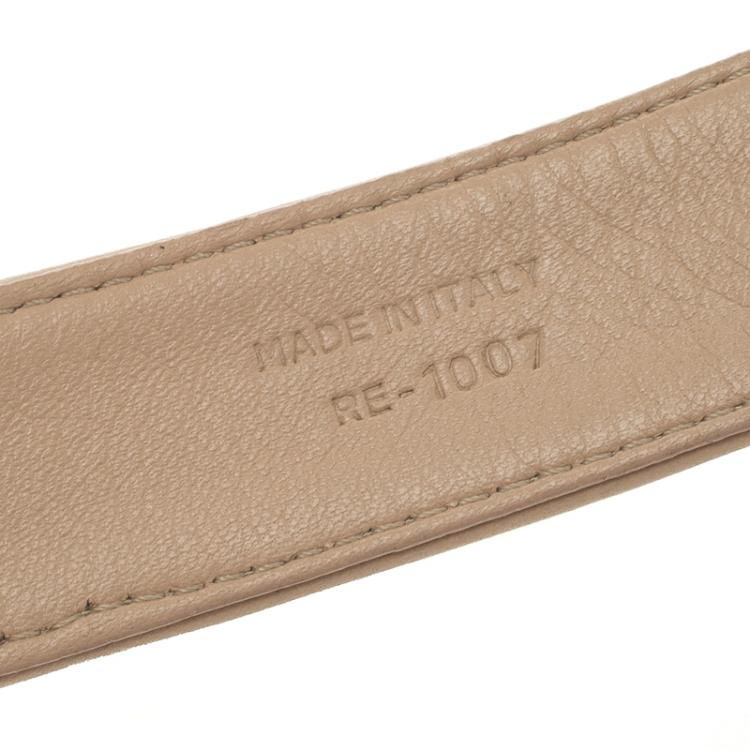 مملوكة مسبقًا Dior Beige/Brown Canvas and Leather Belt 80CM