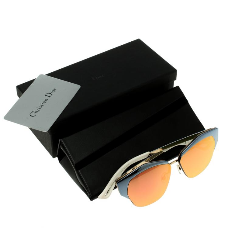 Pre Owned Dior Orange Mirrored I29UZ Sunglasses