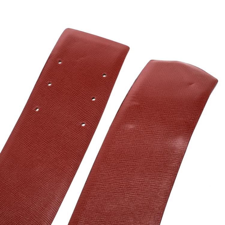 مملوكة مسبقًا Dior Red Leather Logo Embellished Waist Belt 85cm