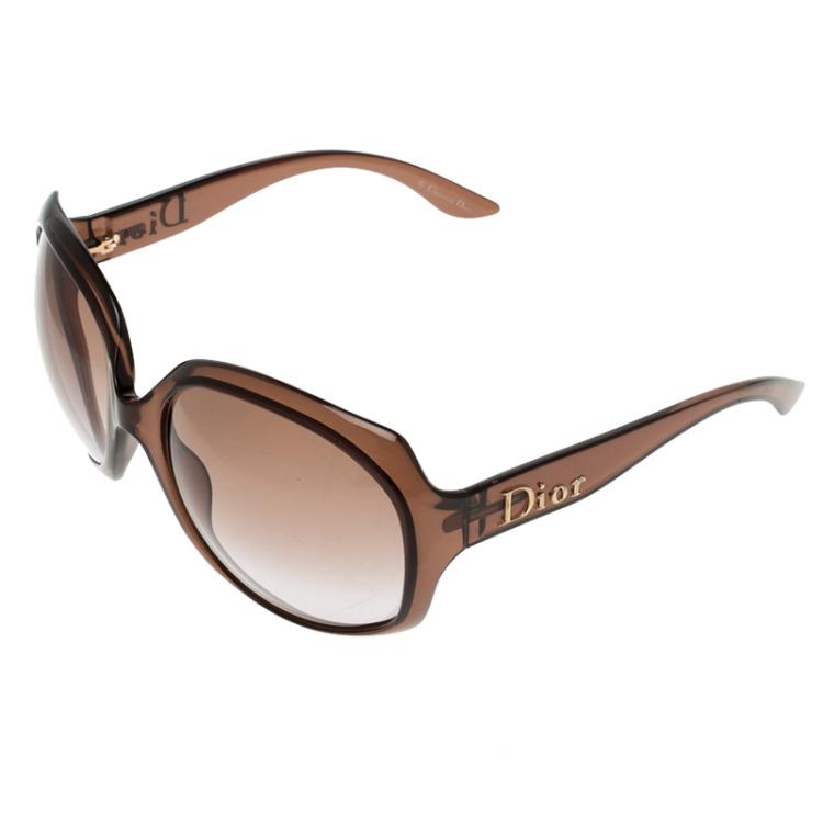 Pre Owned Dior Brown KDCQR Glossy 1 Oversized Sunglasses