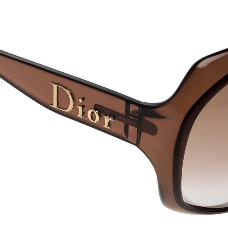 Pre Owned Dior Brown KDCQR Glossy 1 Oversized Sunglasses