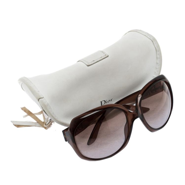 Pre Owned Dior Brown KDCQR Glossy 1 Oversized Sunglasses