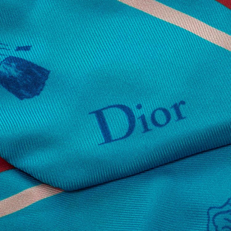 Pre Owned Dior Multicolor Printed Silk Bandeau Scarf