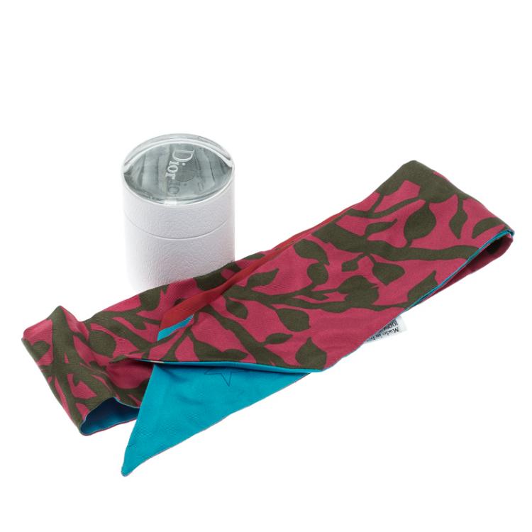 Pre Owned Dior Multicolor Printed Silk Bandeau Scarf