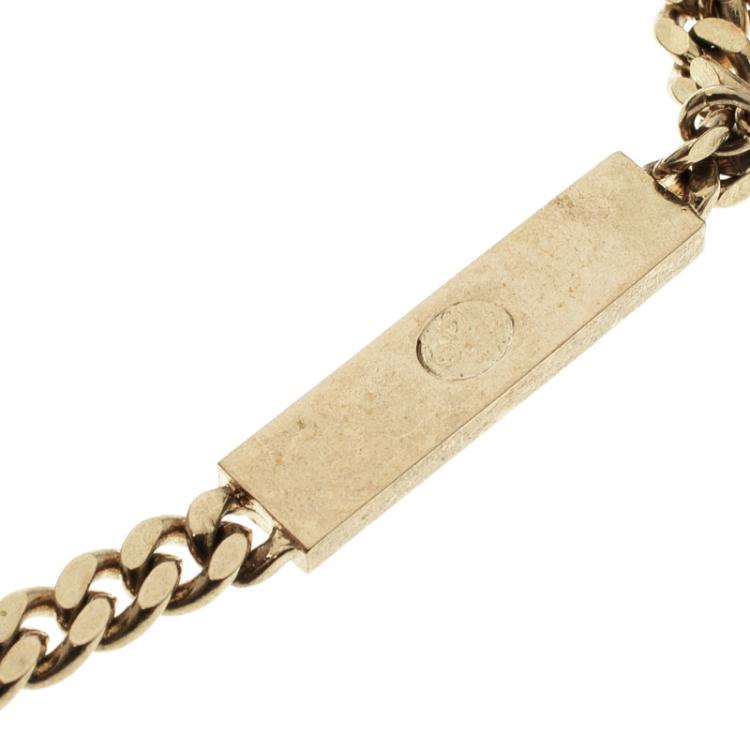 Pre Owned Dior Crystal Rose Gold Tone Chain Choker Necklace 