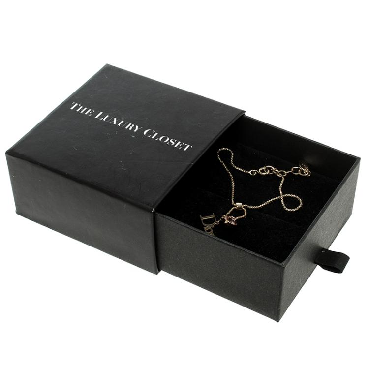 مملوكة مسبقًا Dior by Dior Pink Crystal Gold Tone Charm Bracelet 