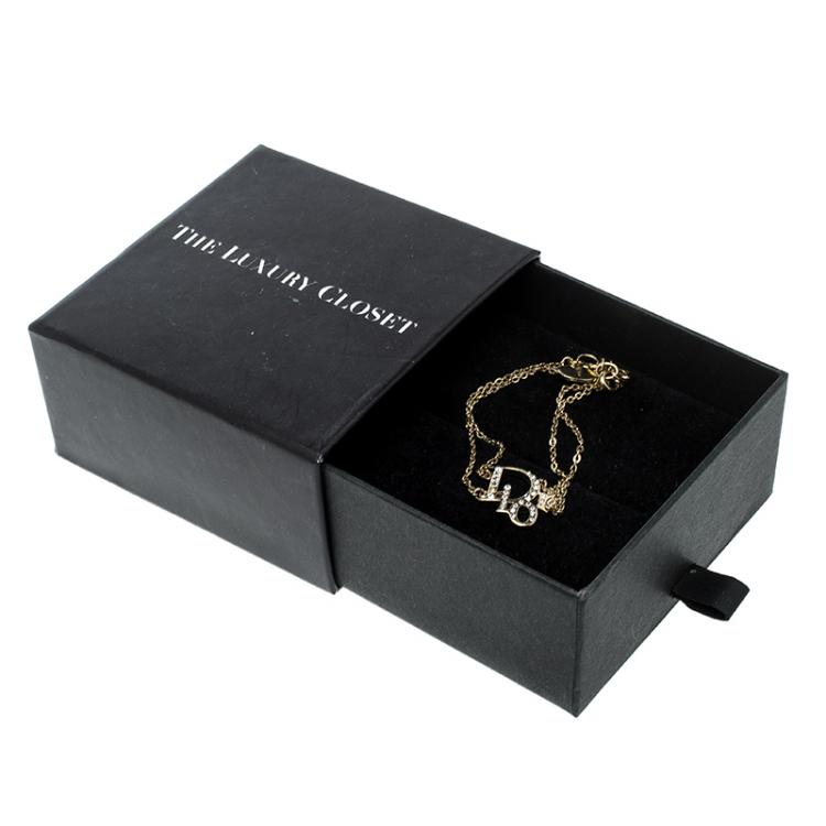 Pre Owned Dior Oblique Crystal Gold Tone Bracelet 19cm