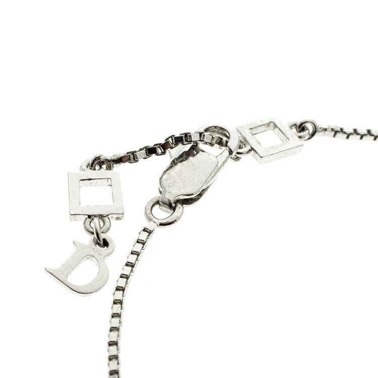 Pre Owned Dior Secret Tag Enamel Silver Bracelet