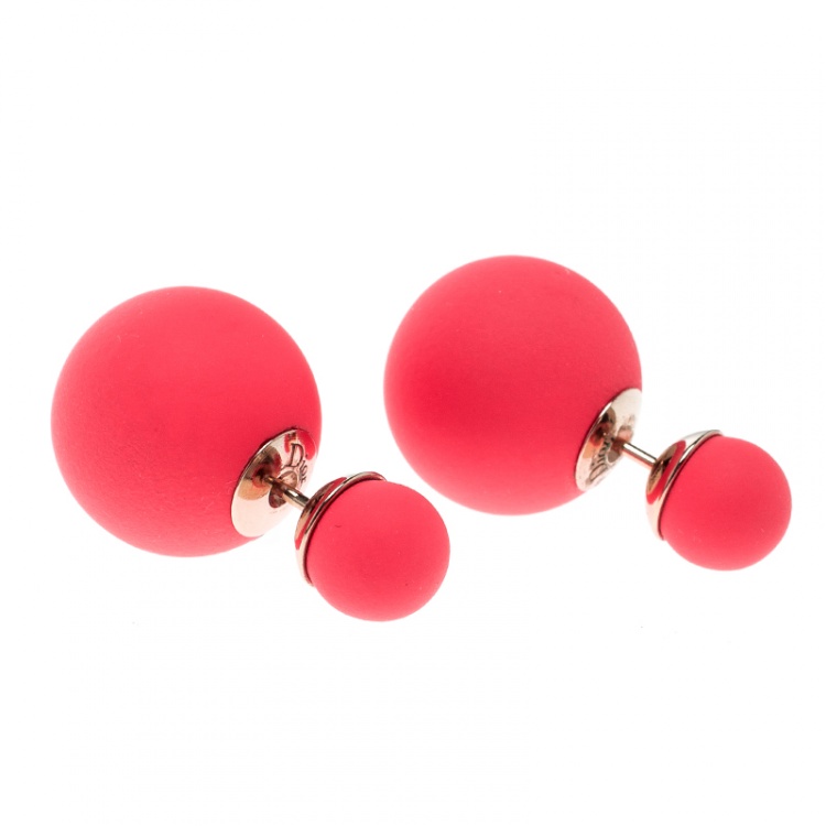 Pre Owned Dior Mise en Dior Tribales Pink Stud Earrings