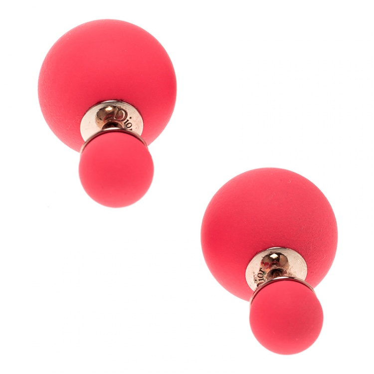 Pre Owned Dior Mise en Dior Tribales Pink Stud Earrings