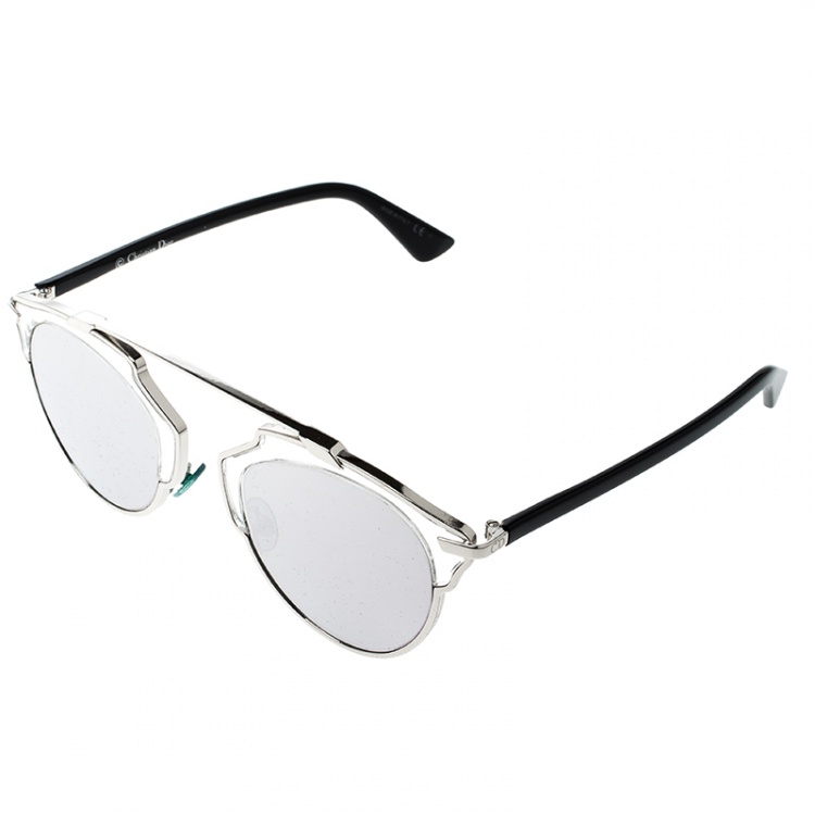 Pre Owned Dior Silver Mirrored APPDC So Real Round Sunglasses