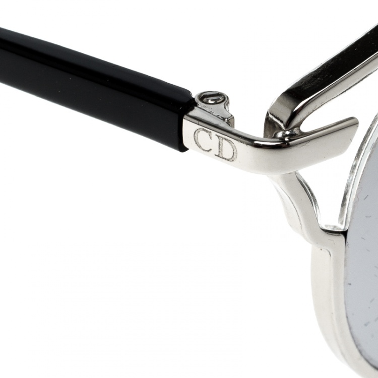 Pre Owned Dior Silver Mirrored APPDC So Real Round Sunglasses