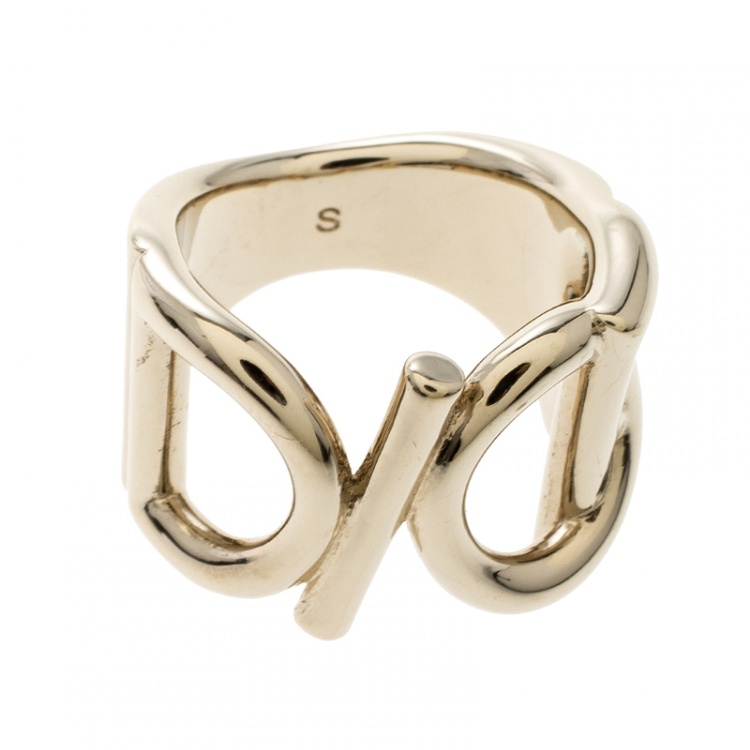 Pre Owned Dior Gold Tone Ring Size 50.5
