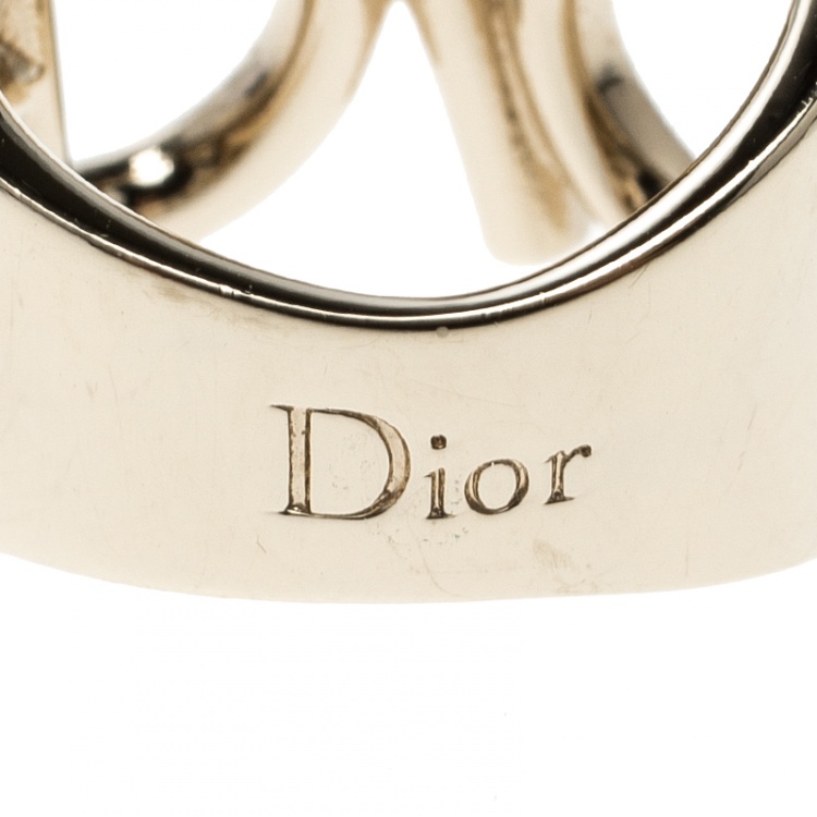 Pre Owned Dior Gold Tone Ring Size 50.5