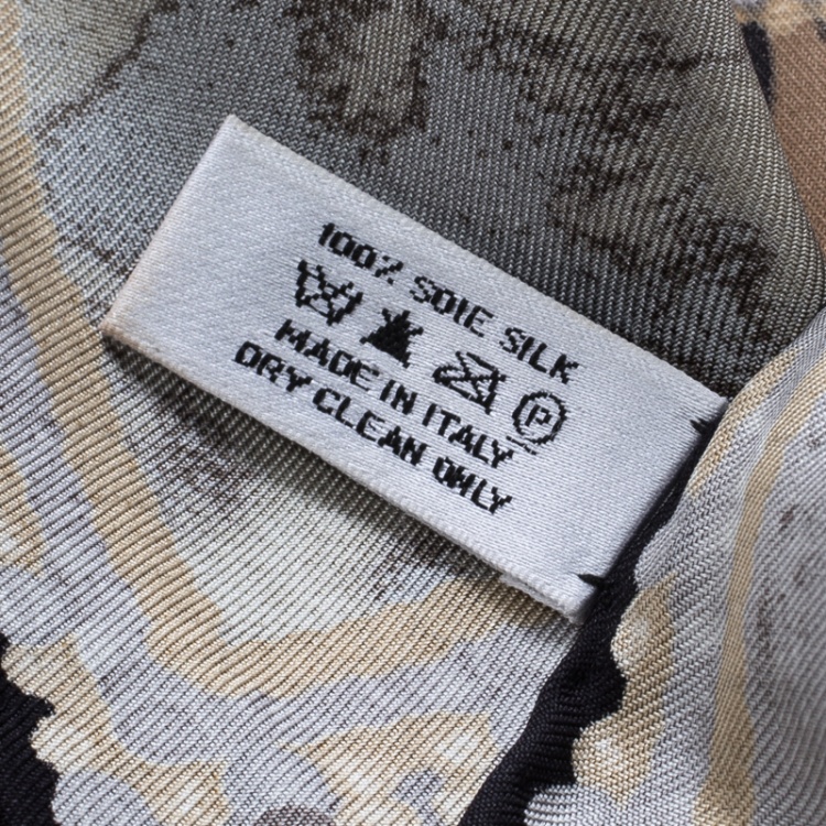 Pre Owned Dior Multicolor Jewel and Animal Printed Silk Square Scarf