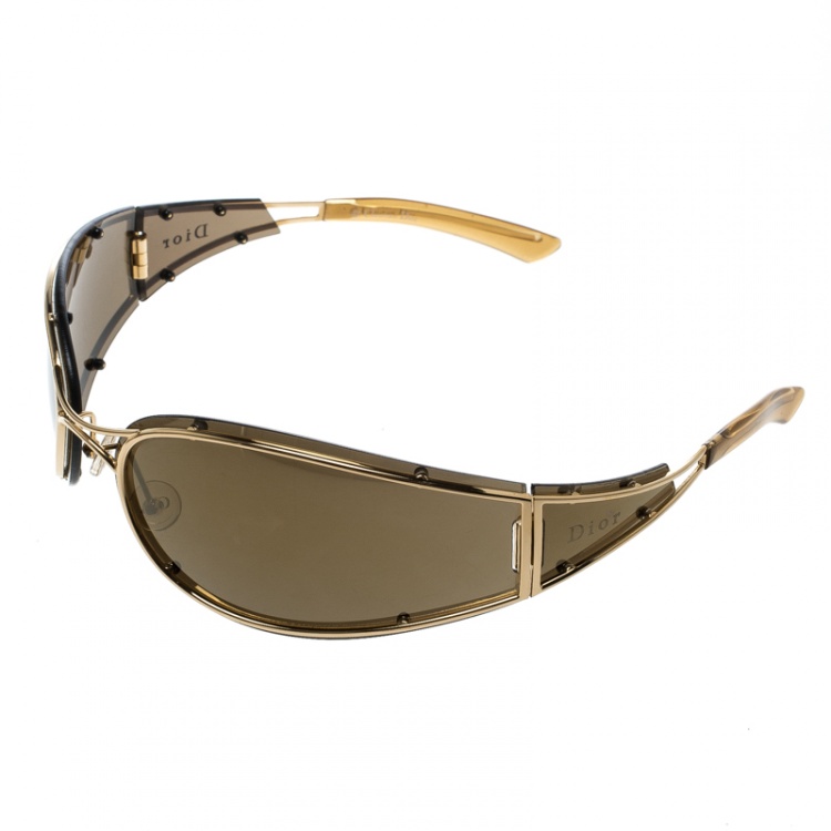 Pre Owned Dior Gold/Brown Trailer Park Sunglasses