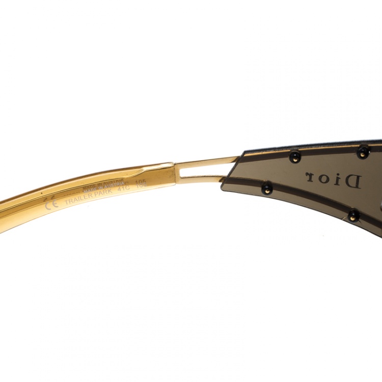 Pre Owned Dior Gold/Brown Trailer Park Sunglasses