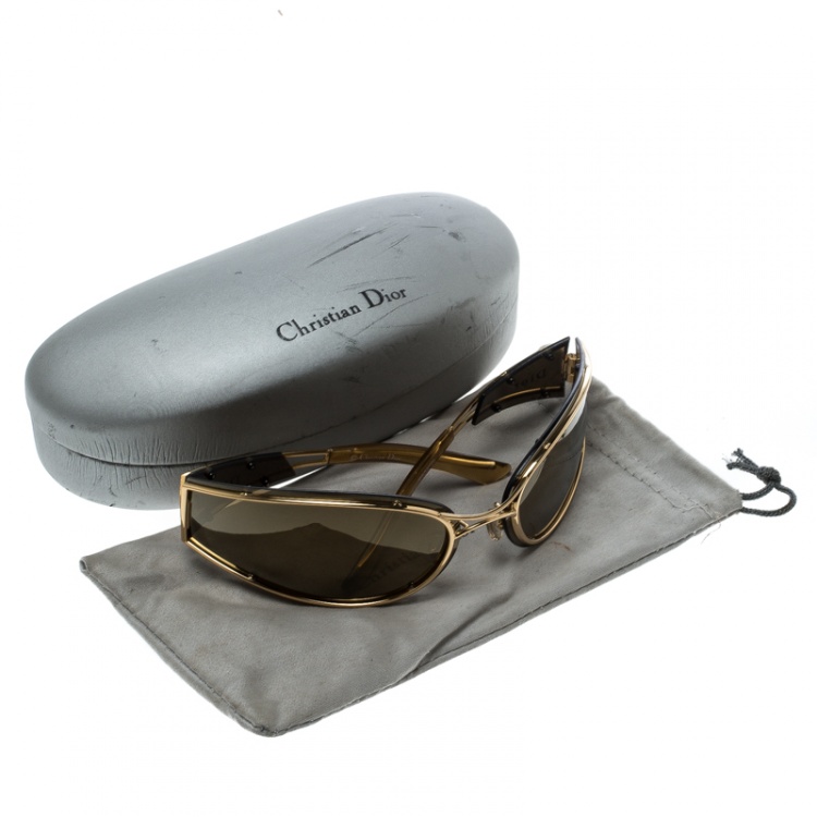Pre Owned Dior Gold/Brown Trailer Park Sunglasses