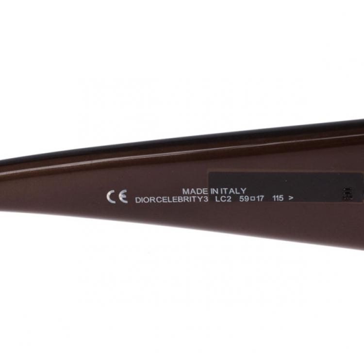 Pre Owned Dior Brown Celebrity 3 Square Sunglasses