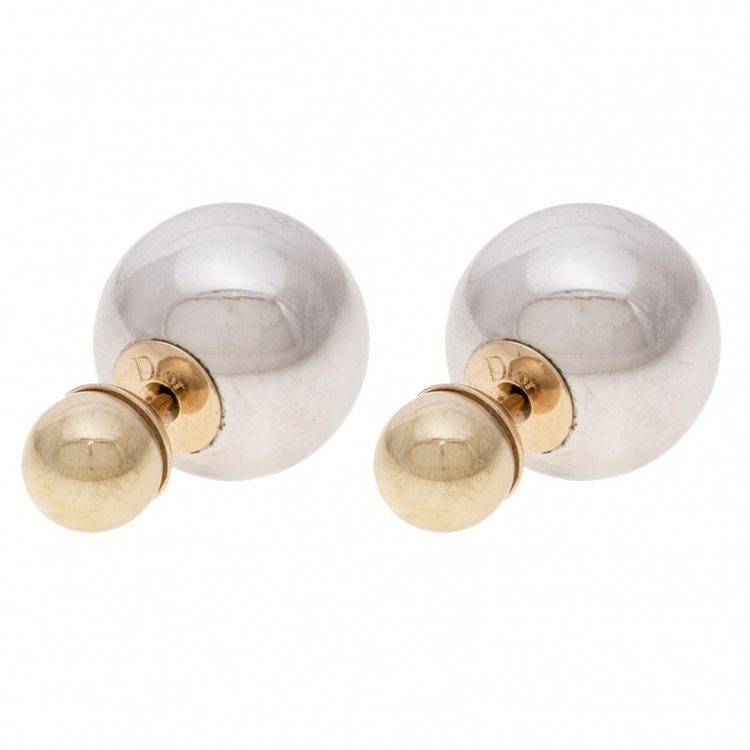 Pre Owned Dior Tribale Two Tone Stud Earrings