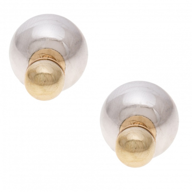 Pre Owned Dior Tribale Two Tone Stud Earrings