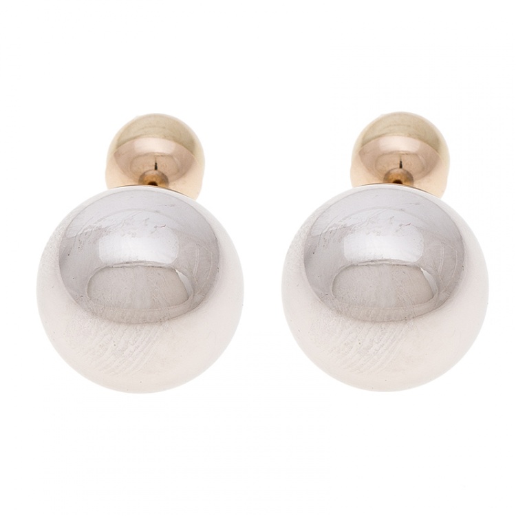 Pre Owned Dior Tribale Two Tone Stud Earrings
