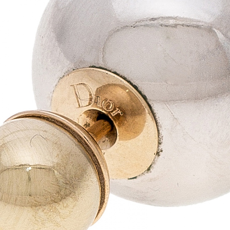 Pre Owned Dior Tribale Two Tone Stud Earrings