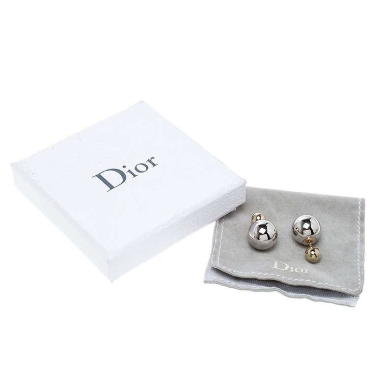 Pre Owned Dior Tribale Two Tone Stud Earrings