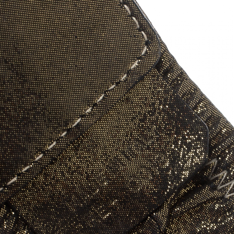 مملوكة مسبقًا Dior Gold Shimmering Elastic Leather Belt S