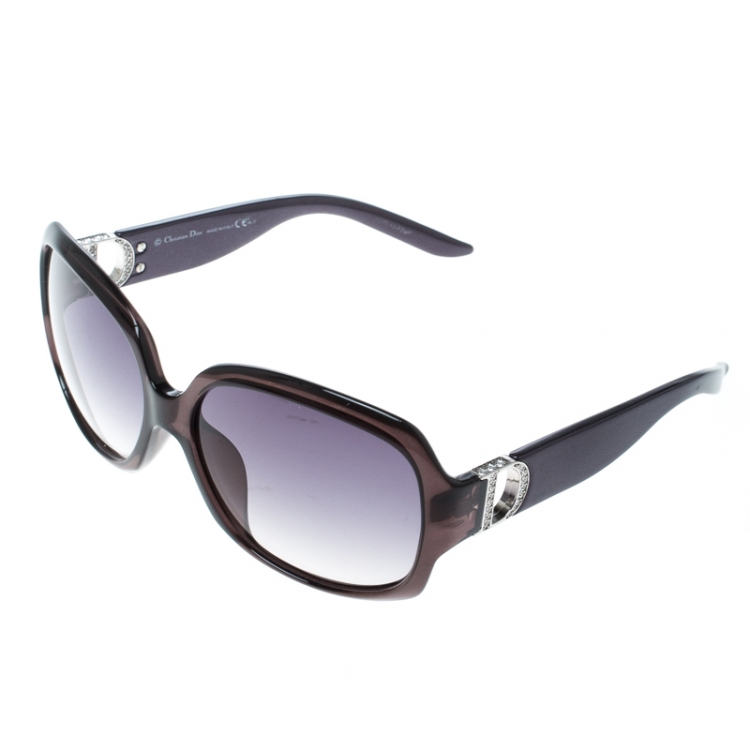 Pre Owned Dior Black Transparent/Black Gradient DIOREVENINGF Oversize Square Sunglasses