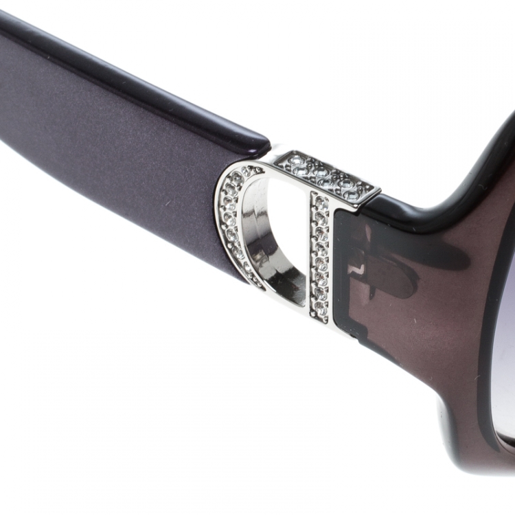 Pre Owned Dior Black Transparent/Black Gradient DIOREVENINGF Oversize Square Sunglasses