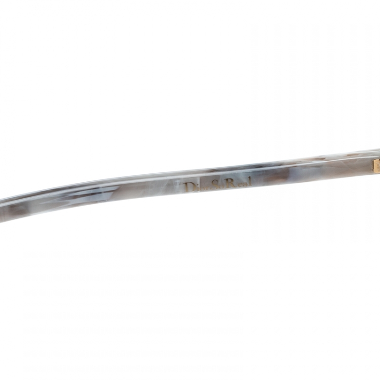 Pre Owned Dior Gold/Blue 1TL90 So Real Round Sunglasses