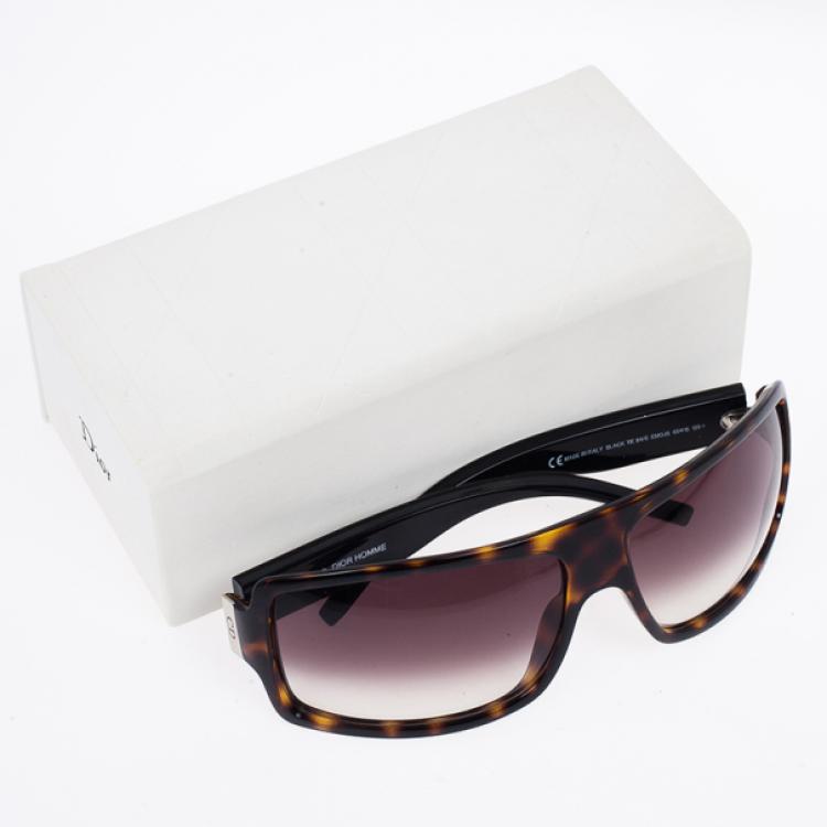 Pre Owned Dior Brown Black-Tie Rectangle Womens Sunglasses