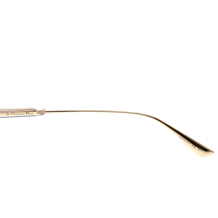 Pre Owned Dior Gold/Black Silver Mirrored Dior Color Quake 2 YB7T4 Shield Wayfarer Sunglasses