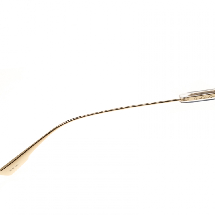 Pre Owned Dior Gold/Black Silver Mirrored Dior Color Quake 2 YB7T4 Shield Wayfarer Sunglasses