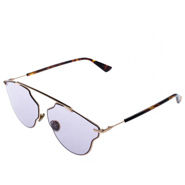 Pre Owned Dior Gold/Purple 06JU1 So Real Pop Round Sunglasses