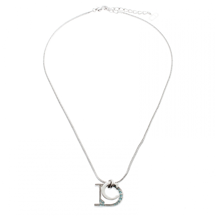 dior silver necklace
