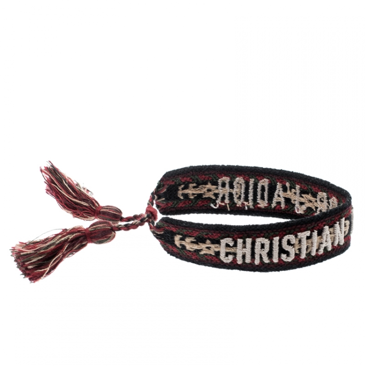 Pre Owned Dior J'Adior Multicolor Woven Tasseled Bracelet