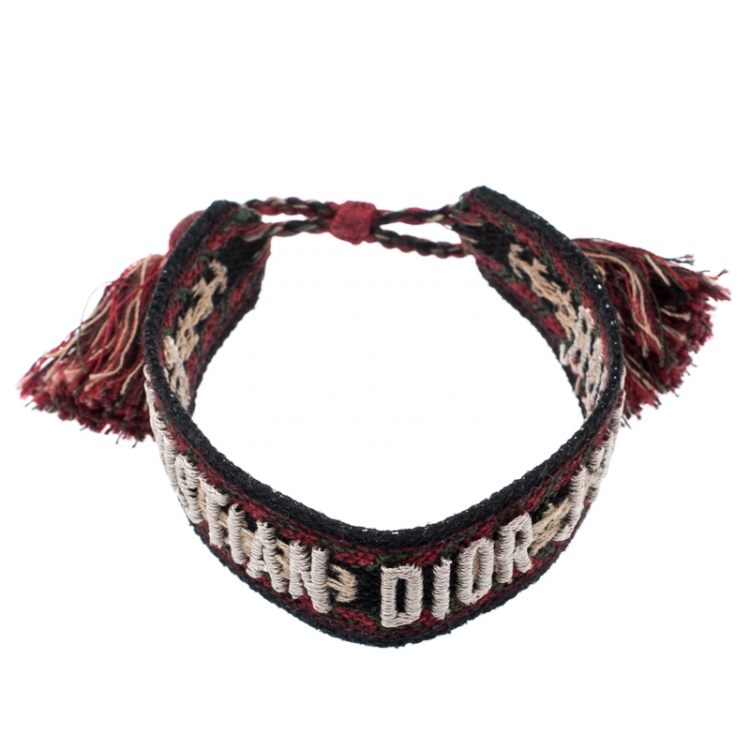 Pre Owned Dior J'Adior Multicolor Woven Tasseled Bracelet