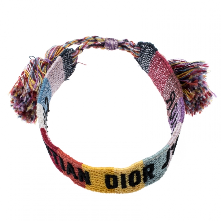 Pre Owned Dior J'Adior Multicolor Woven Bracelet
