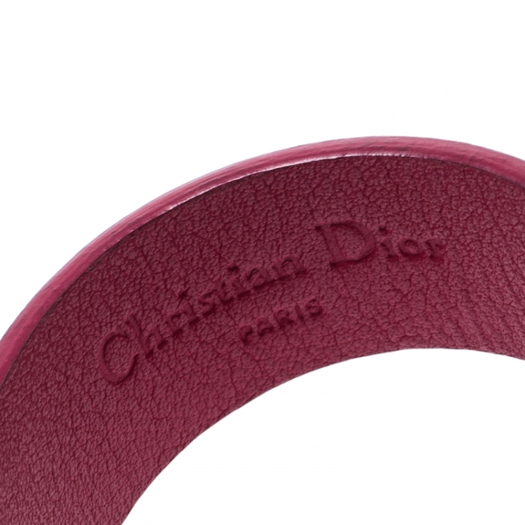 Pre Owned Dior Bicolor Leather Perle Bracelet S