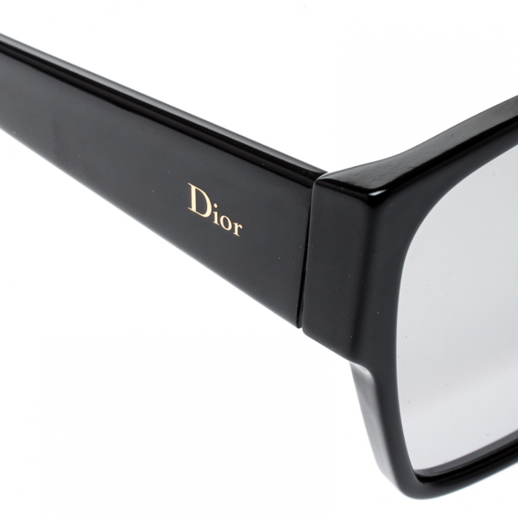 Pre Owned Dior Homme Black / Grey Mirrored Gradient 8070T Dior Hit Square Sunglasses